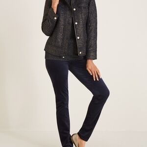 Chicos blue foil tweed blazer